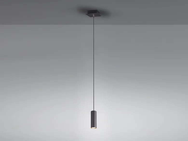 Pendelleuchte MARLEY 1-flammig Metall in Schwarz matt, Ø 12cm