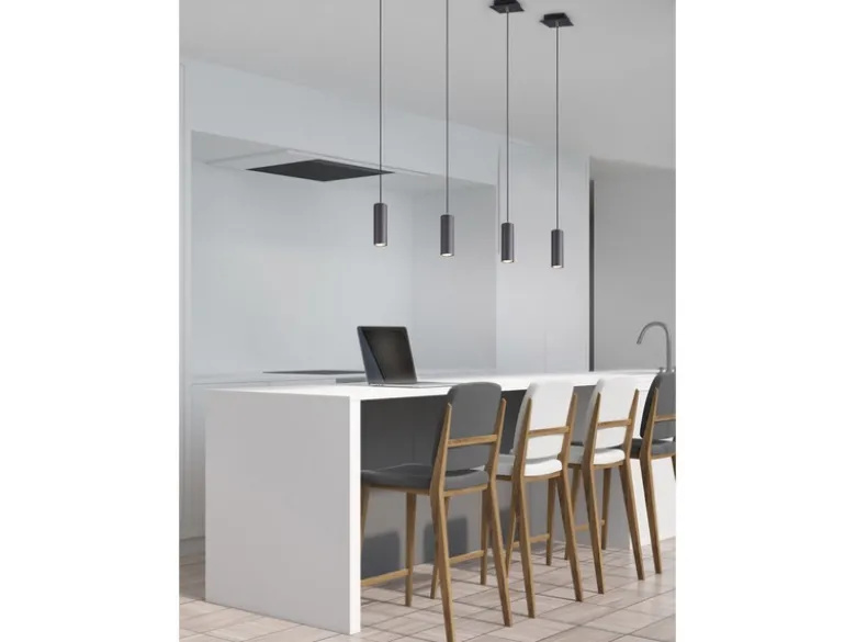 Pendelleuchte MARLEY 1-flammig Metall in Schwarz matt, Ø 12cm