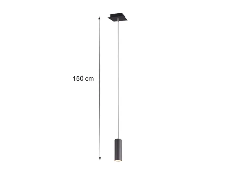 Pendelleuchte MARLEY 1-flammig Metall in Schwarz matt, Ø 12cm