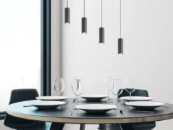 Pendelleuchte MARLEY 4-flammig Metall Schwarz, Breite 75cm