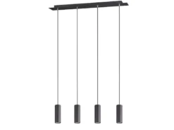 Pendelleuchte MARLEY 4-flammig Metall Schwarz, Breite 75cm