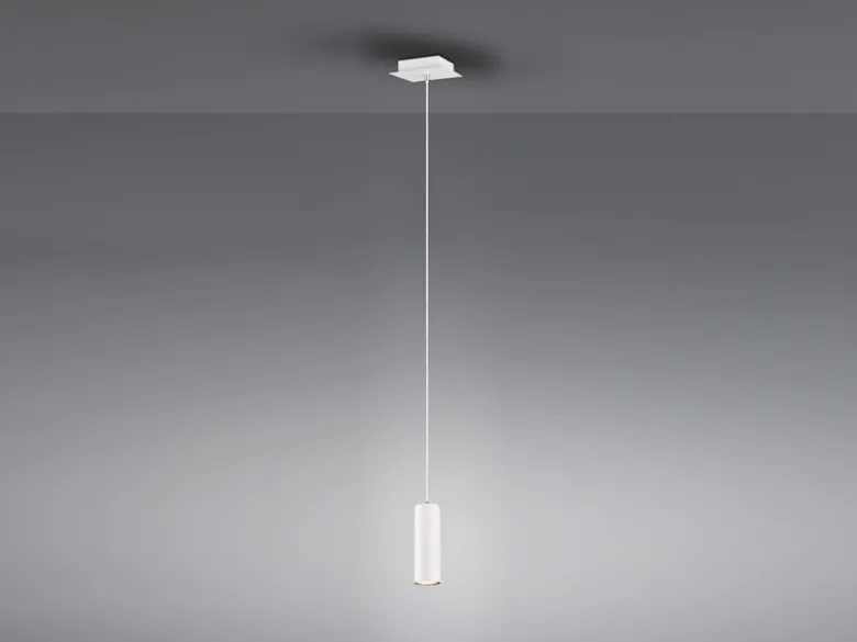 Pendelleuchte MARLEY 1-flammig Metall in Weiß matt, Ø 12cm