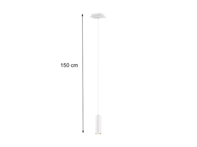 Pendelleuchte MARLEY 1-flammig Metall in Weiß matt, Ø 12cm