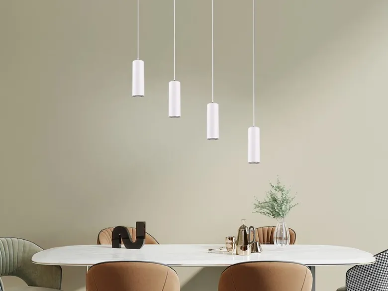 Pendelleuchte MARLEY 4-flammig Metall Weiß, Breite 75cm