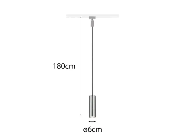 Pendelleuchte MARLEY Metall Silber Ø 6cm für DUOline Schienensystem
