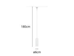 Pendelleuchte MARLEY Metall Weiß Ø 6cm für DUOline Schienensystem