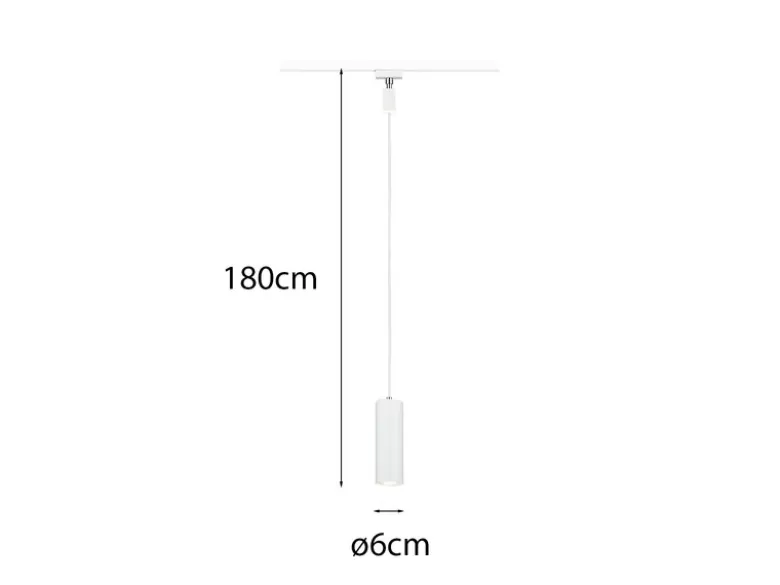 Pendelleuchte MARLEY Metall Weiß Ø 6cm für DUOline Schienensystem