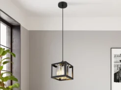 Pendelleuchte MATHILDE mit Rauchglas Kristallen 1-flammig, Breite 17cm