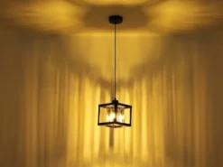 Pendelleuchte MATHILDE mit Rauchglas Kristallen 1-flammig, Breite 17cm