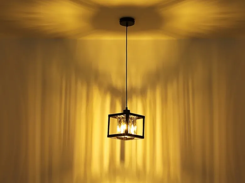 Pendelleuchte MATHILDE mit Rauchglas Kristallen 1-flammig, Breite 17cm