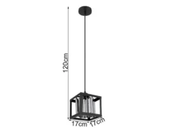 Pendelleuchte MATHILDE mit Rauchglas Kristallen 1-flammig, Breite 17cm