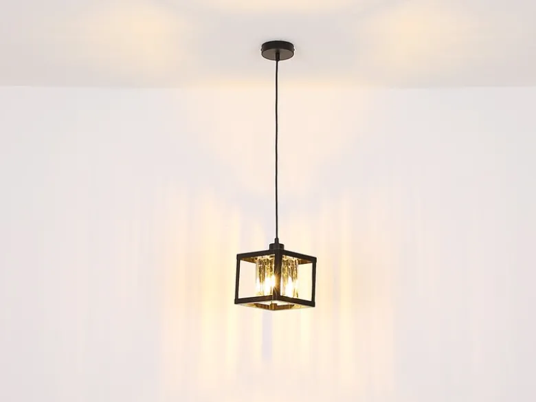 Pendelleuchte MATHILDE mit Rauchglas Kristallen 1-flammig, Breite 17cm