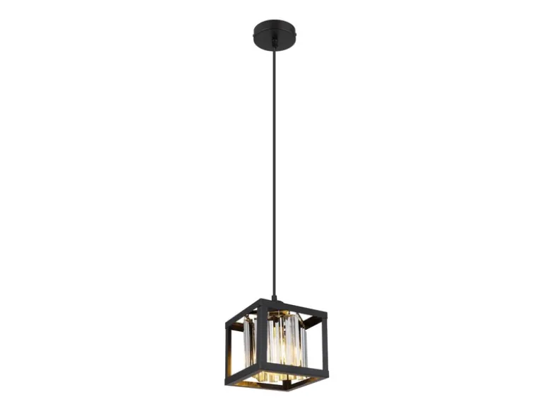 Pendelleuchte MATHILDE mit Rauchglas Kristallen 1-flammig, Breite 17cm