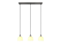 Pendelleuchte MOLLY 3-flammig Glasschirme Opalweiß, Breite 60cm