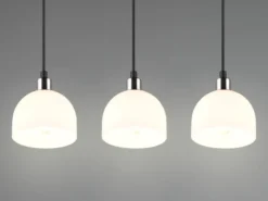 Pendelleuchte MOLLY 3-flammig Glasschirme Opalweiß, Breite 60cm