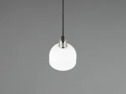 Pendelleuchte MOLLY mit Glas Lampenschirm Opalweiß, Ø 12cm