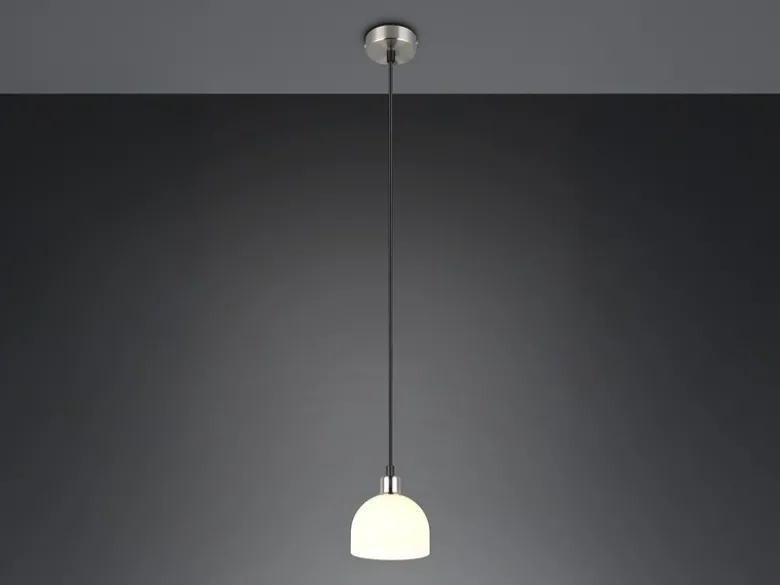Pendelleuchte MOLLY mit Glas Lampenschirm Opalweiß, Ø 12cm