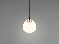 Pendelleuchte MOLLY mit Glas Lampenschirm Opalweiß, Ø 12cm