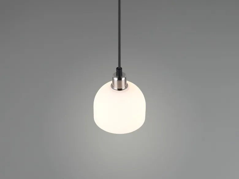 Pendelleuchte MOLLY mit Glas Lampenschirm Opalweiß, Ø 12cm