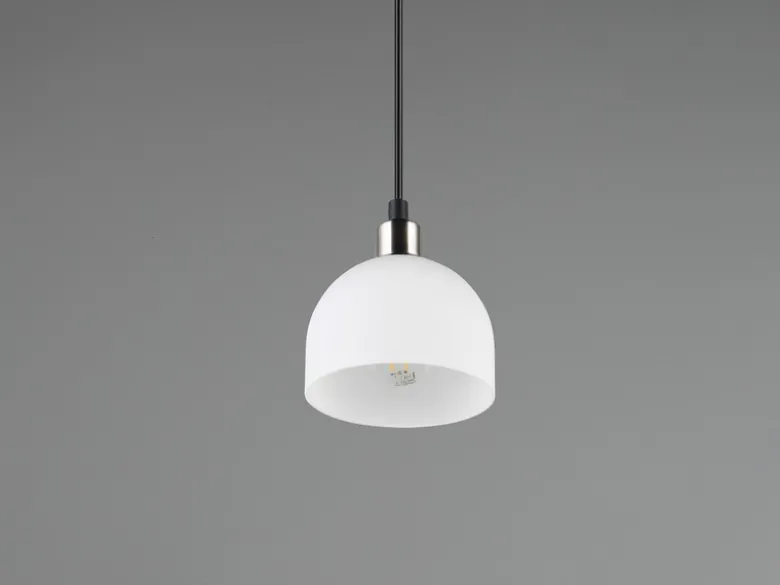Pendelleuchte MOLLY mit Glas Lampenschirm Opalweiß, Ø 12cm