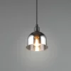 Pendelleuchte MOLLY Rauchglas Chrom verspiegelt, Ø 12cm