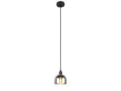Pendelleuchte MOLLY Rauchglas Chrom verspiegelt, Ø 12cm
