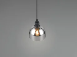Pendelleuchte MOLLY Rauchglas Chrom verspiegelt, Ø 12cm