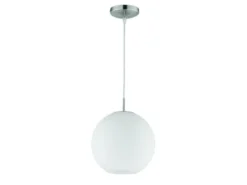 Pendelleuchte MOON 1-flammig mit Glaskugel Lampenschirm Opalglas, Ø 30cm