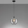 Pendelleuchte NAYLA Industrial einflammig Rauchglas Glaskugel, Ø 21cm