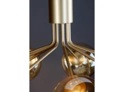Pendelleuchte NEPTUN 9-flammig Messing & Amberglas, Ø 83cm