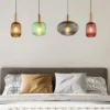 Pendelleuchte NORMY 4-flammig aus Rillenglas Bunt, Breite 115cm