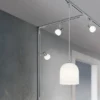 Pendelleuchte ONTARIO mit Glasschirm Weiß Ø 20cm für DUOline Schienensystem