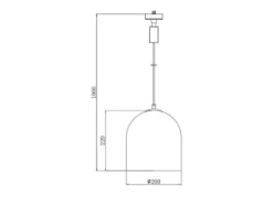 Pendelleuchte ONTARIO mit Glasschirm Weiß Ø 20cm für DUOline Schienensystem