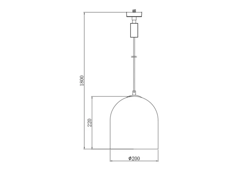 Pendelleuchte ONTARIO mit Glasschirm Weiß Ø 20cm für DUOline Schienensystem