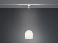 Pendelleuchte ONTARIO mit Glasschirm Weiß Ø 20cm für DUOline Schienensystem