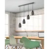 Pendelleuchte ONYX 4 flammig mit Lasercut Muster Anthrazit innen Gold, B: 90cm