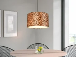 Pendelleuchte PARDINA mit Stoffschirm Leopardenmuster, Ø 40cm