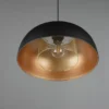 Pendelleuchte PUNCH 1-flammig Metall Schwarz Gold mit Drahtgeflecht, Ø 35cm