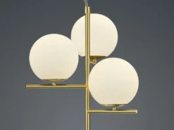 Pendelleuchte PURE 3-flammig in Messing mit Glaskugeln aus Opalglas, Ø 40cm