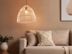 Pendelleuchte RIKE 1-flammig Korbgeflecht aus Rattan, Ø 35cm
