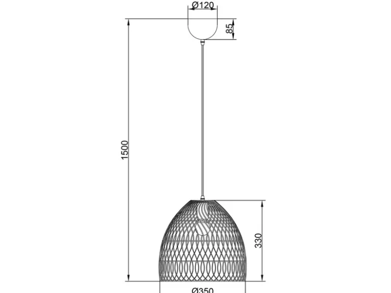 Pendelleuchte RIKE 1-flammig Korbgeflecht aus Rattan, Ø 35cm