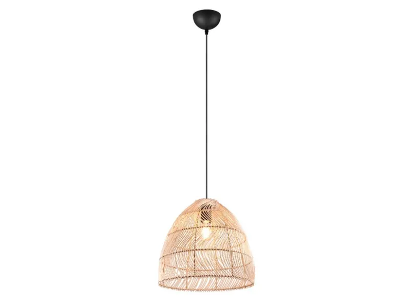 Pendelleuchte RIKE 1-flammig Korbgeflecht aus Rattan, Ø 35cm