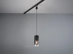 Pendelleuchte ROBIN mit Rauchglas Ø 10cm für DUOline Schienensystem
