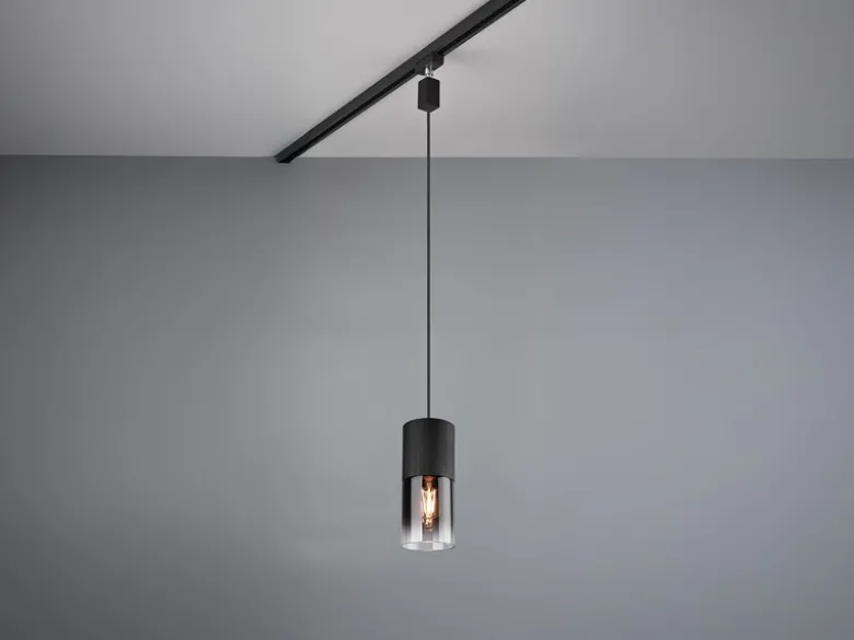Pendelleuchte ROBIN mit Rauchglas Ø 10cm für DUOline Schienensystem