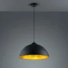 Pendelleuchte ROMINO II Metall Lampenschirm Schwarz Gold, Ø 50cm