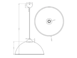 Pendelleuchte ROMINO II Metall Lampenschirm Schwarz Gold, Ø 50cm