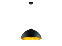 Pendelleuchte ROMINO II Metall Lampenschirm Schwarz Gold, Ø 50cm