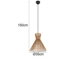 Pendelleuchte ROSALIE mit Lampenschirm aus braunem Papiergarn, Ø 35cm