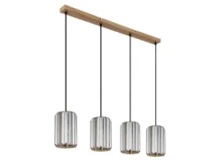 Pendelleuchte RUN 4-flammig mit Rauchglas Kristall, Breite 88cm
