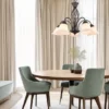 Pendelleuchte RUSTICA 5-flammig in Rostoptik mit Glasschirmen, Ø 60cm